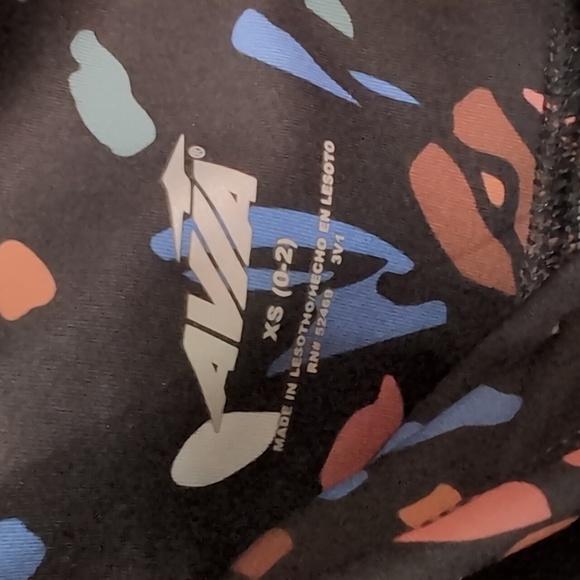 Avia Black Multicolored Leopard Active Legging with Pockets Size Extra Small - Picture 4 of 5